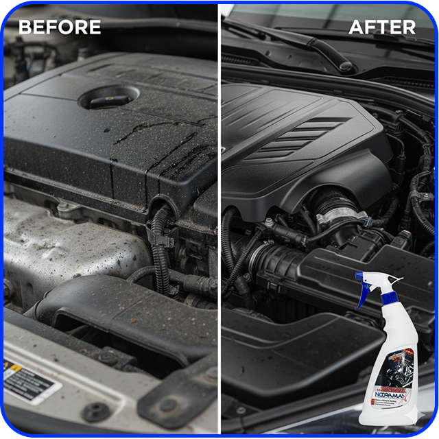 قبل و بعد شستشوی موتور